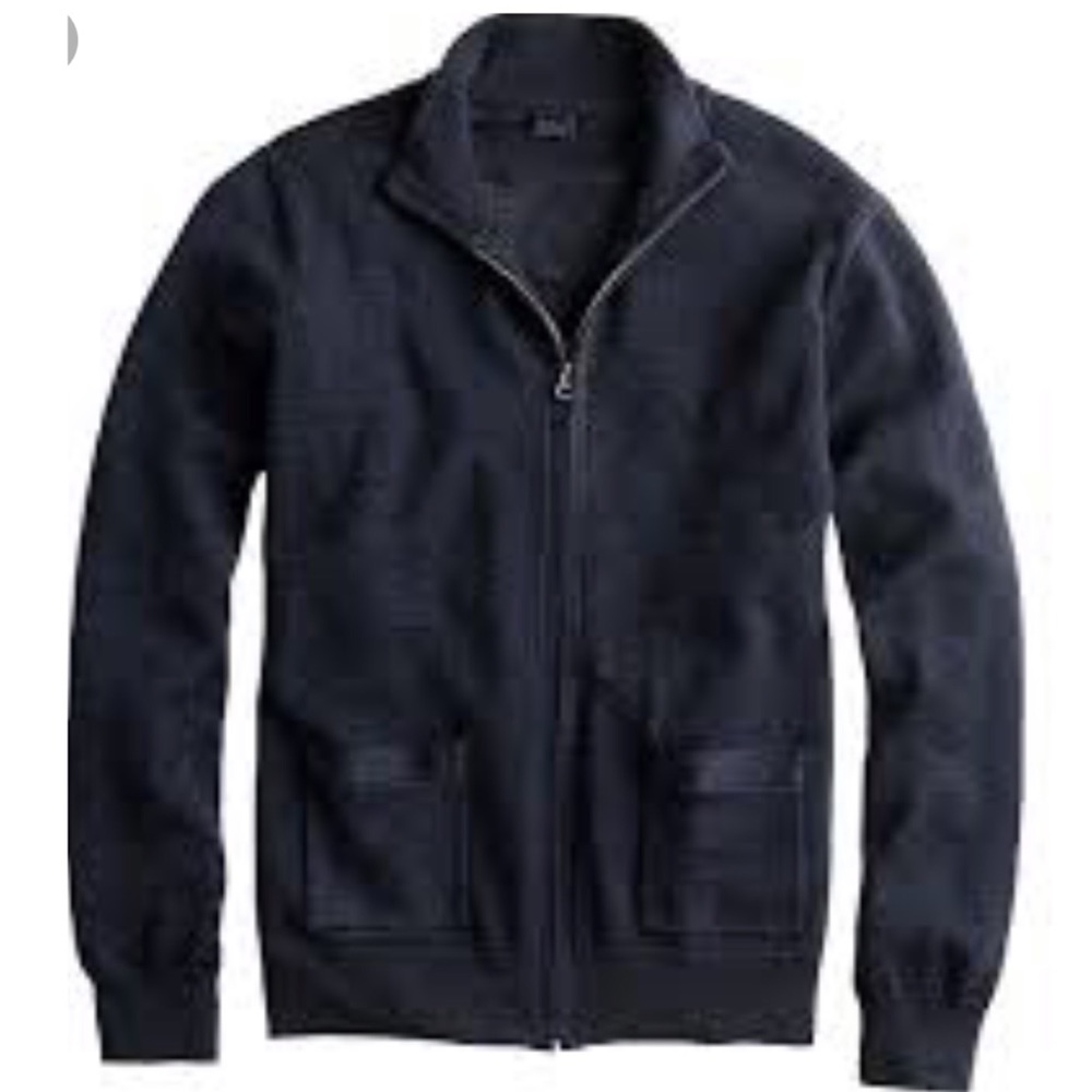 J. Crew small Merino wool steel gray zip sweater - Picture 2 of 6
